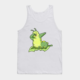 Funny caterpillar on a leaf at dabbing Tank Top